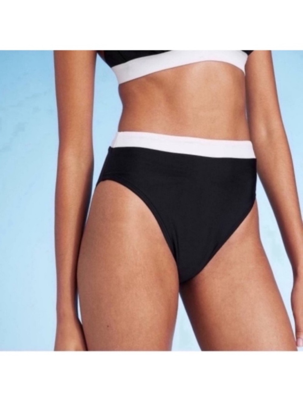 NWT Shade & Shore High Waist Cheeky Wide Band Bikini Bottom- Size Large